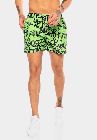 Redbridge Board Shorts 'Miami Vibes' in Green: front