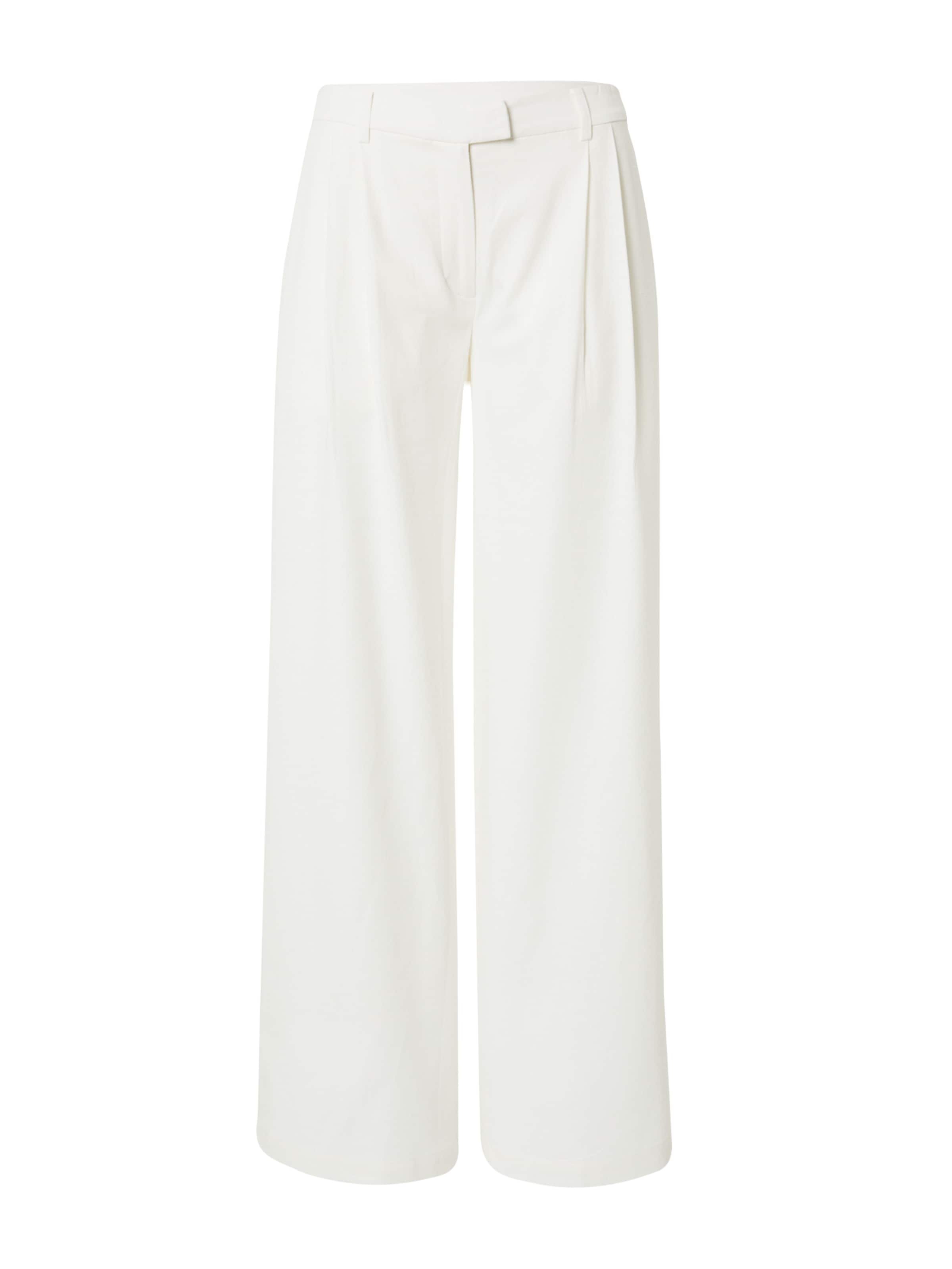 LENI KLUM x ABOUT YOU Veckad byxa 'Valeria' i vit: framsida