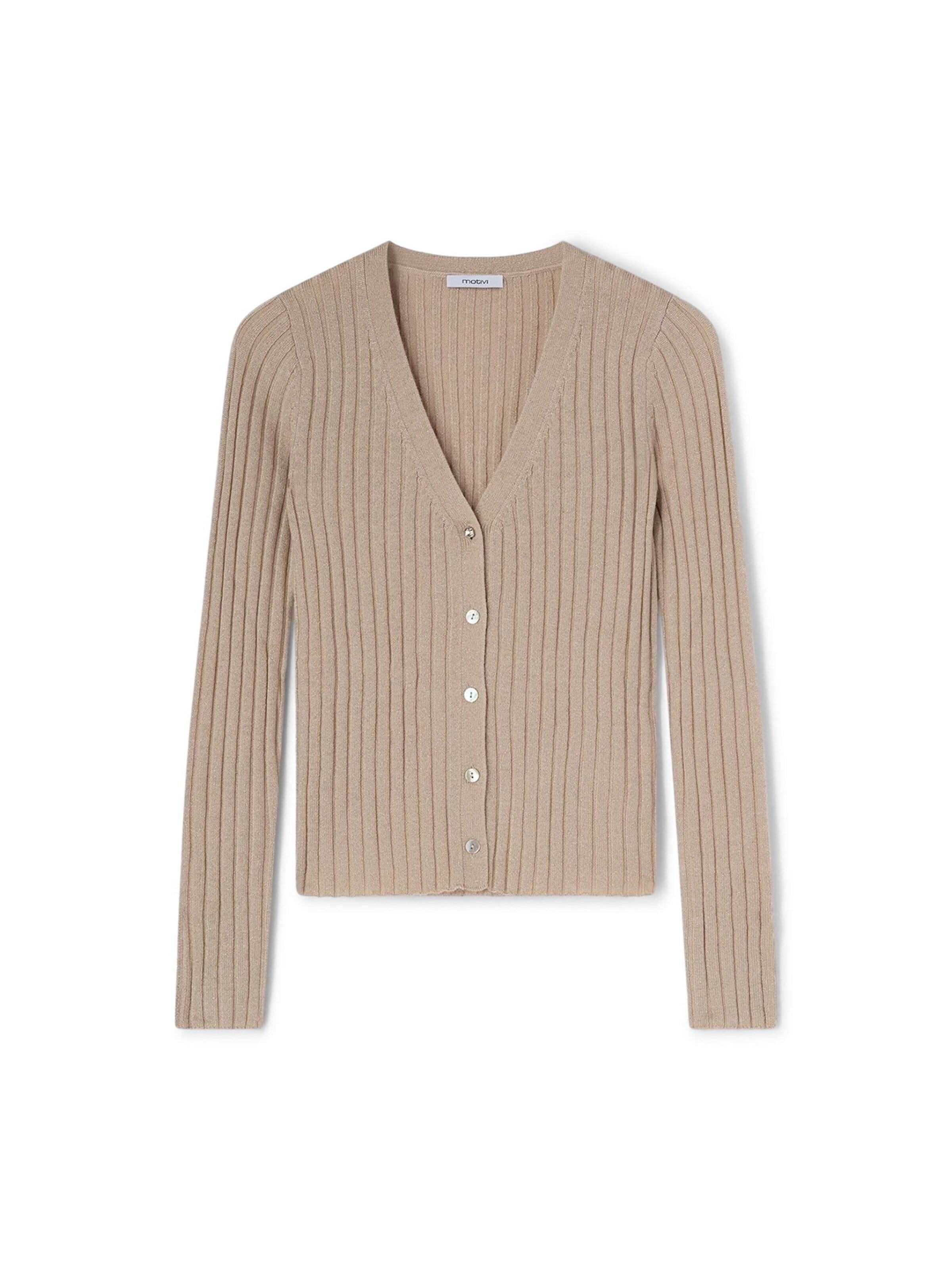 MOTIVI Gebreid vest in Beige: voorkant