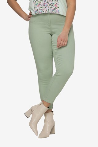 MIAMODA Slimfit Broek in Groen: voorkant