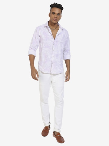 Campus Sutra Comfort fit Button Up Shirt 'Brooks' in Purple