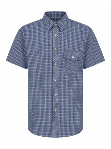 Coupe regular Chemise 'Outdoorhemd Copper Herren Kurzarmhemd kariert große Größen' deproc en bleu