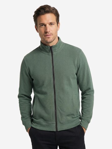 CASAMODA Zip-Up Hoodie 'Basic' in Green: front