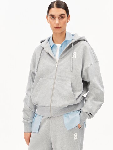 ARMEDANGELS Zip-Up Hoodie in Grey: front