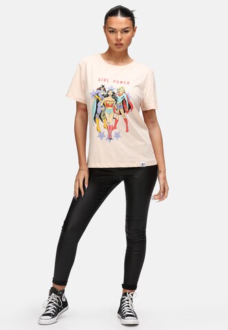 Recovered Shirt 'Girl Power Heroes Slub' in Roze