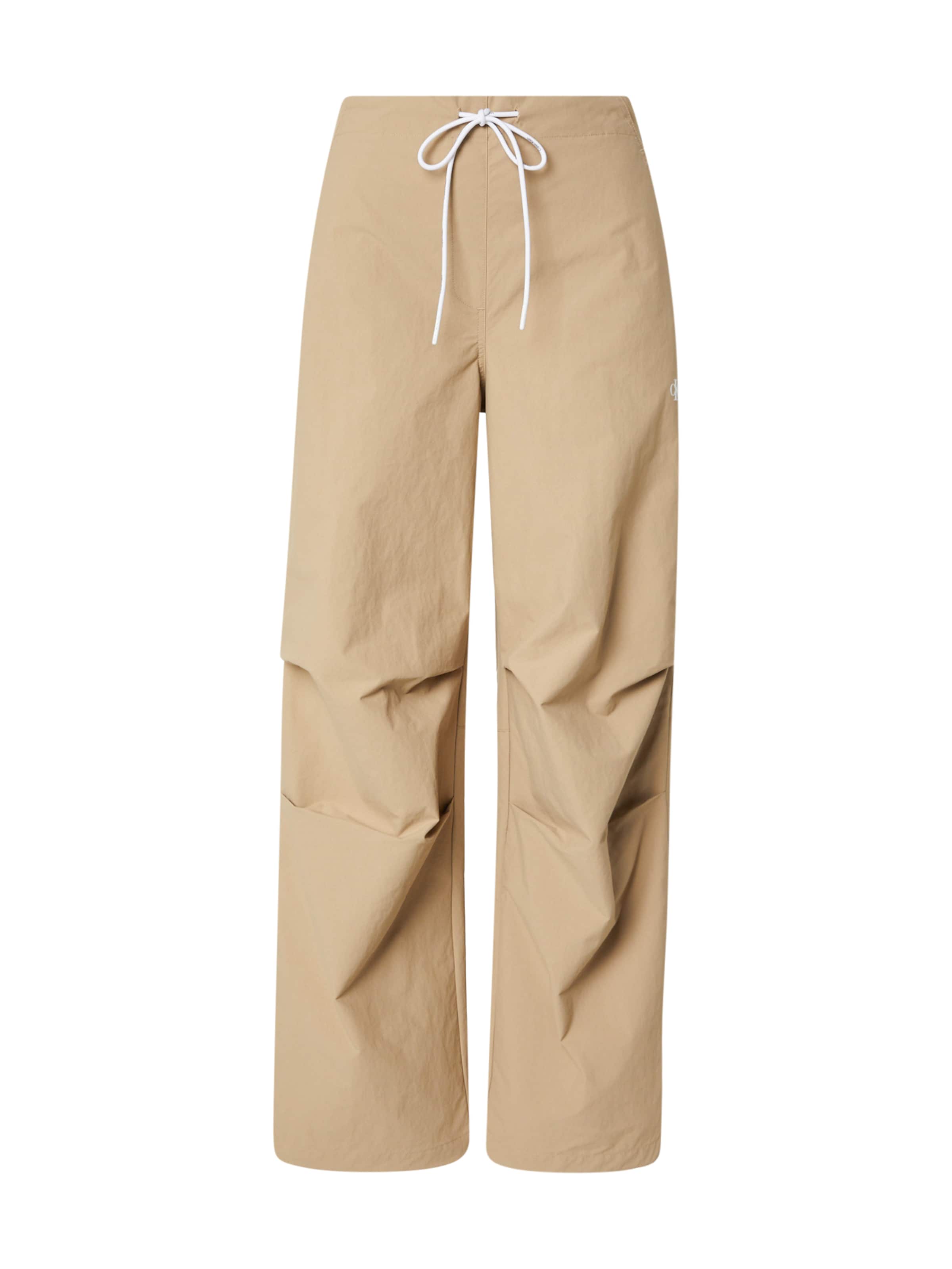Calvin Klein Jeans Wide leg Παντελόνι σε μπεζ: μπροστά