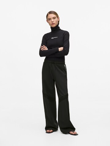 KARL LAGERFELD JEANS Wide Leg Hose in Schwarz: Vorderseite