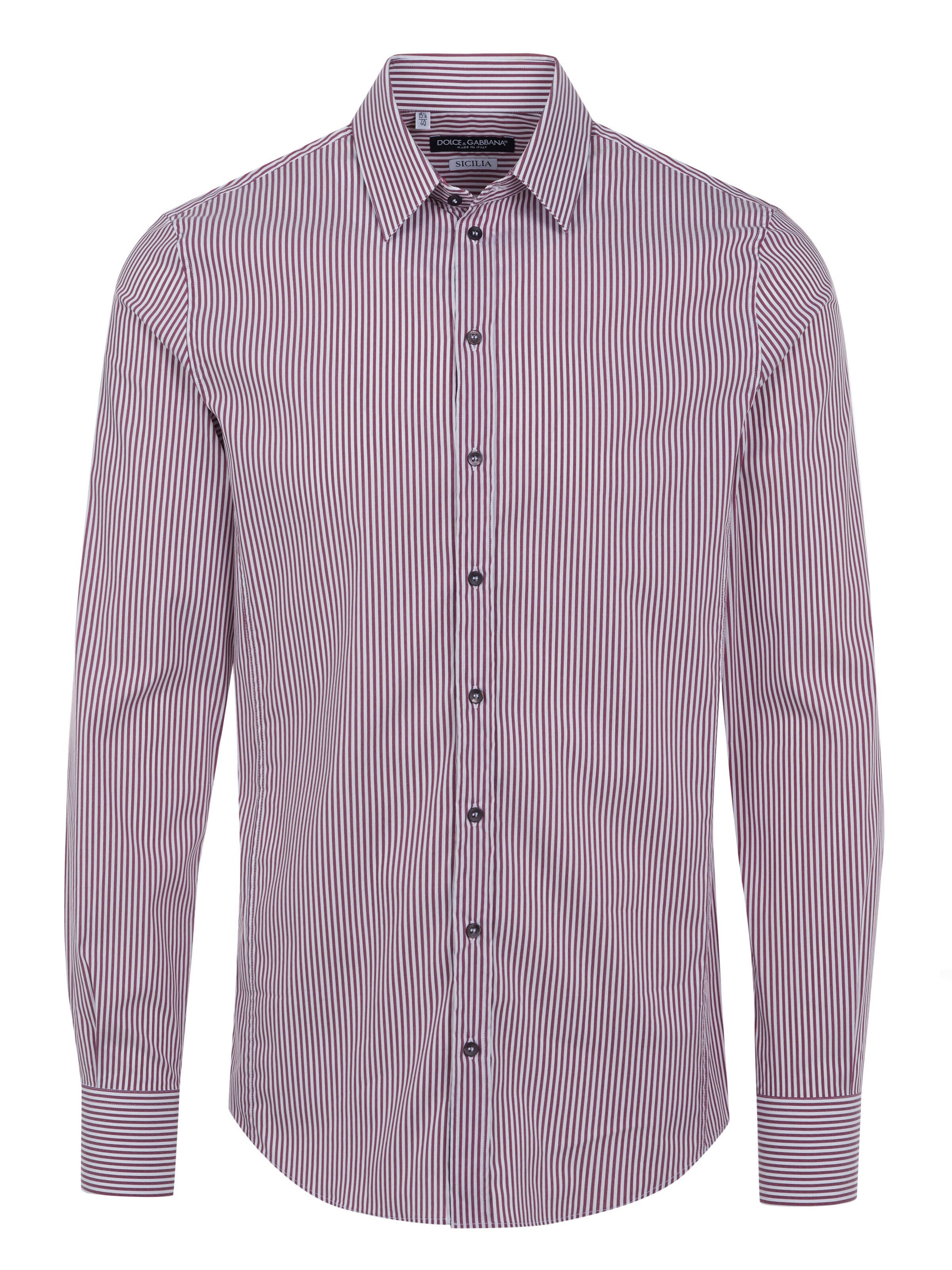 DOLCE & GABBANA Shirt 'Dolce & Gabbana Sicilia Hemd weiß-bordeaux' in White: front