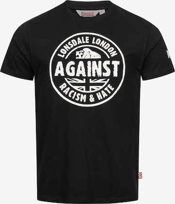 juoda LONSDALE Marškinėliai 'Against Racism': priekis