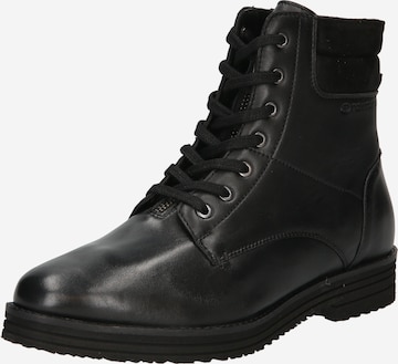 TOM TAILOR Lace-up boot in Black: front