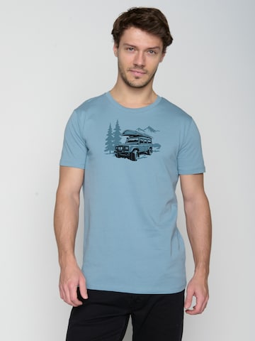 GREENBOMB Shirt 'Nature Getaway' in Blauw