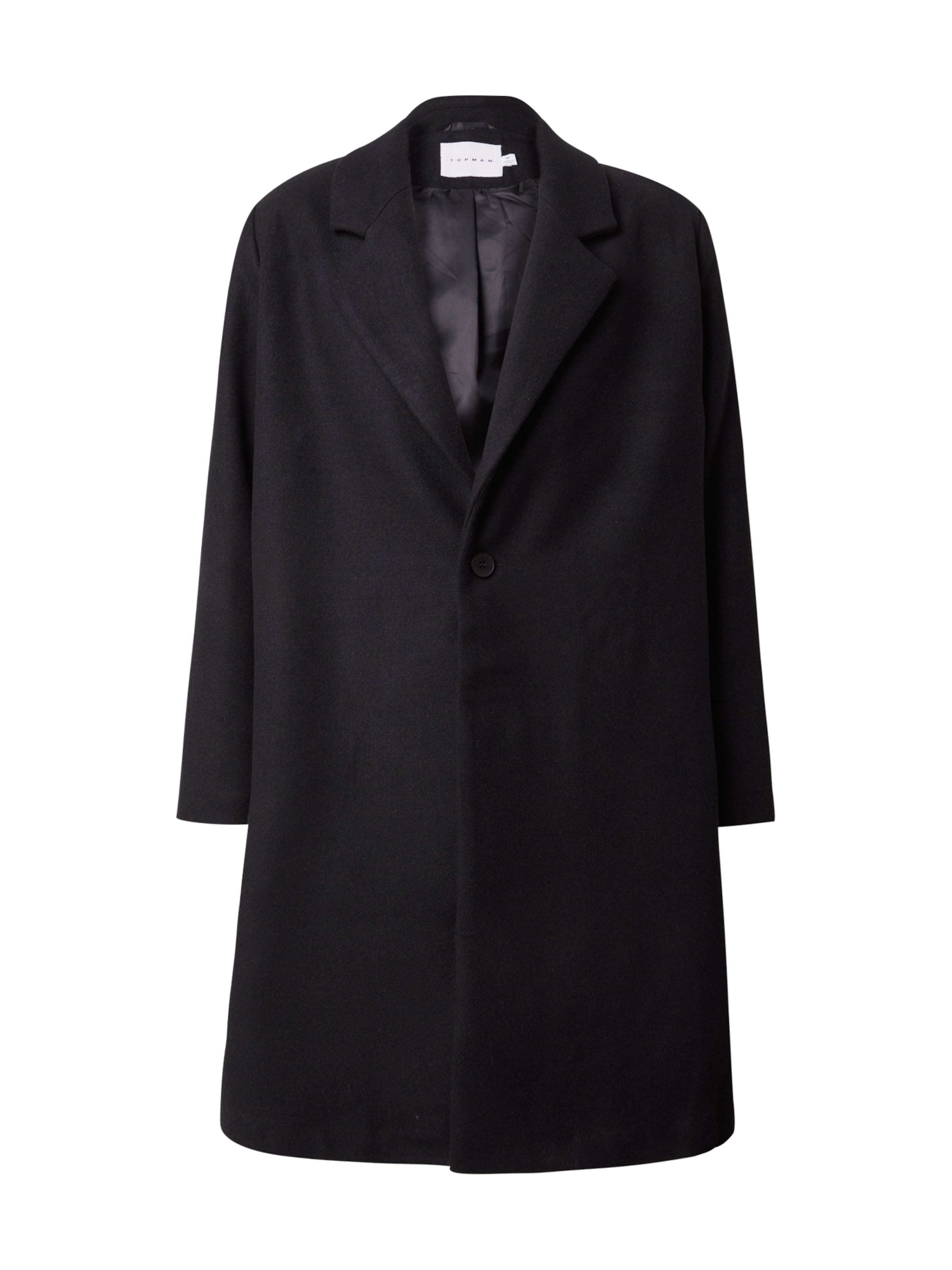 TOPMAN Between-seasons coat in Black: front