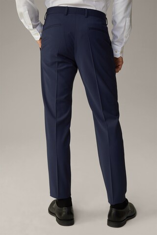 STRELLSON Slim fit Pleated Pants 'Madden' in Blue