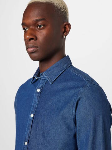 JACK & JONES Regular Fit Hemd 'Kansas' in Blau