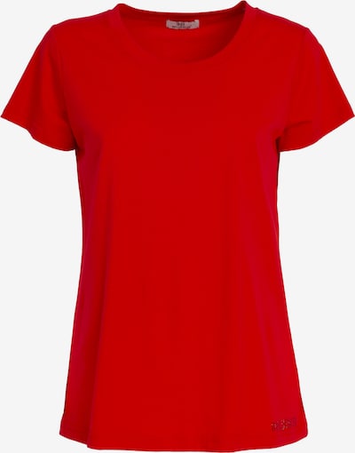 Influencer T-shirt en rouge, Vue avec produit