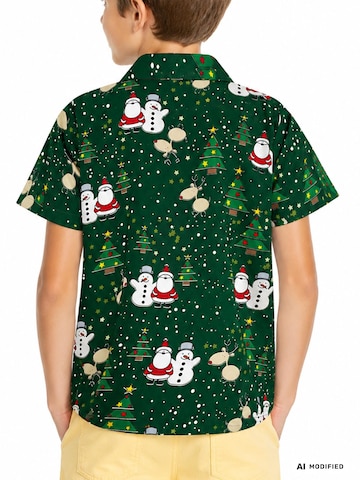 Regular fit Camicia 'Christmas Buddies' di King Kameha in verde