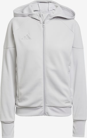 ADIDAS PERFORMANCE Athletic Zip-Up Hoodie 'Tiro 25' in Grey: front