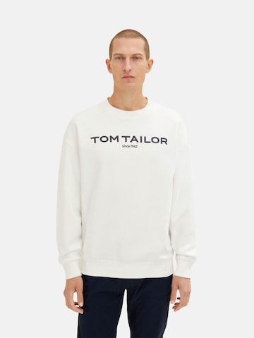 TOM TAILOR Sweatshirt i hvid: forside