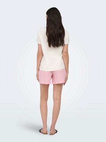 ONLY Regularen Hlače z naborki 'ONLITA' | roza barva