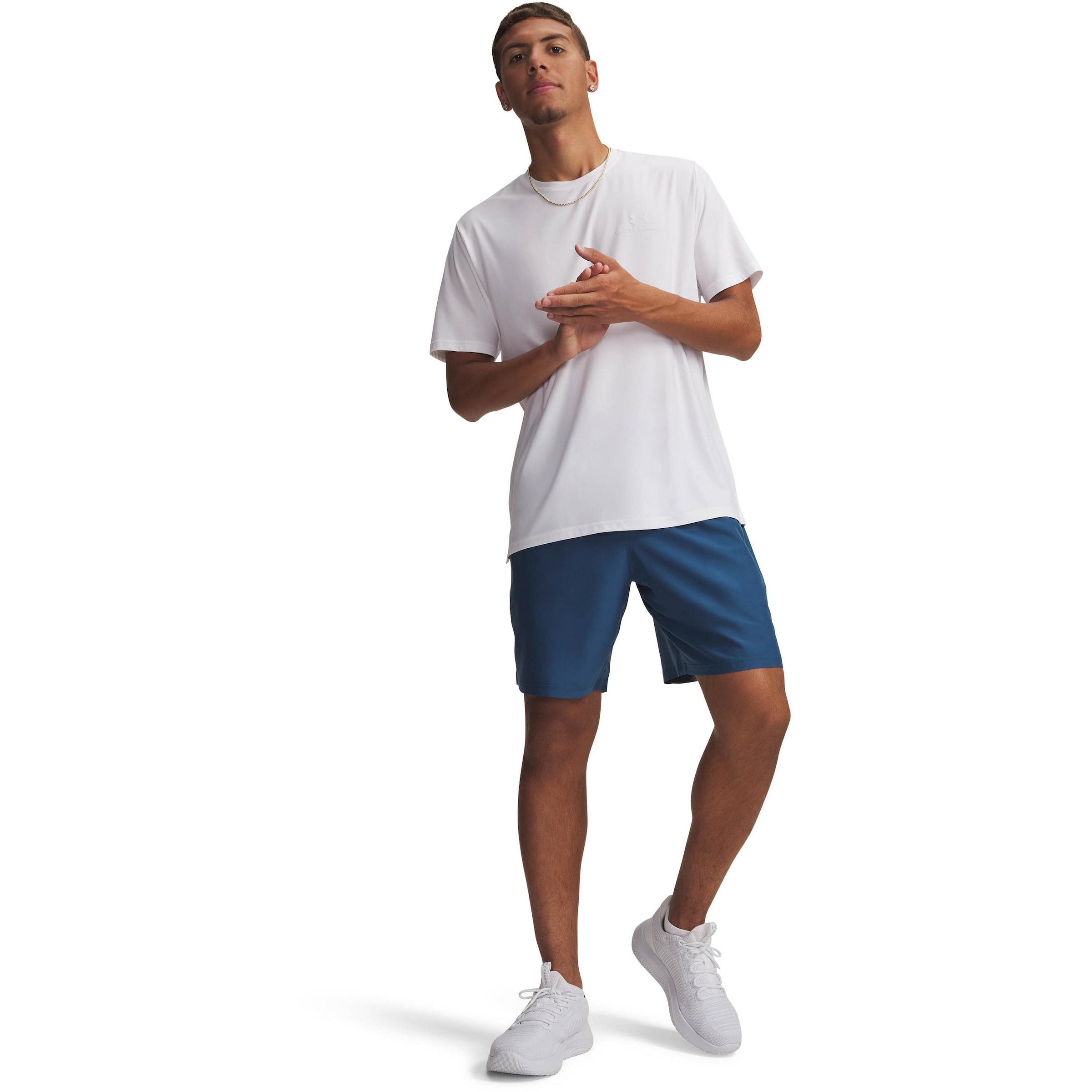 UNDER ARMOUR Regular Workout Pants 'Wordmark' in Blue