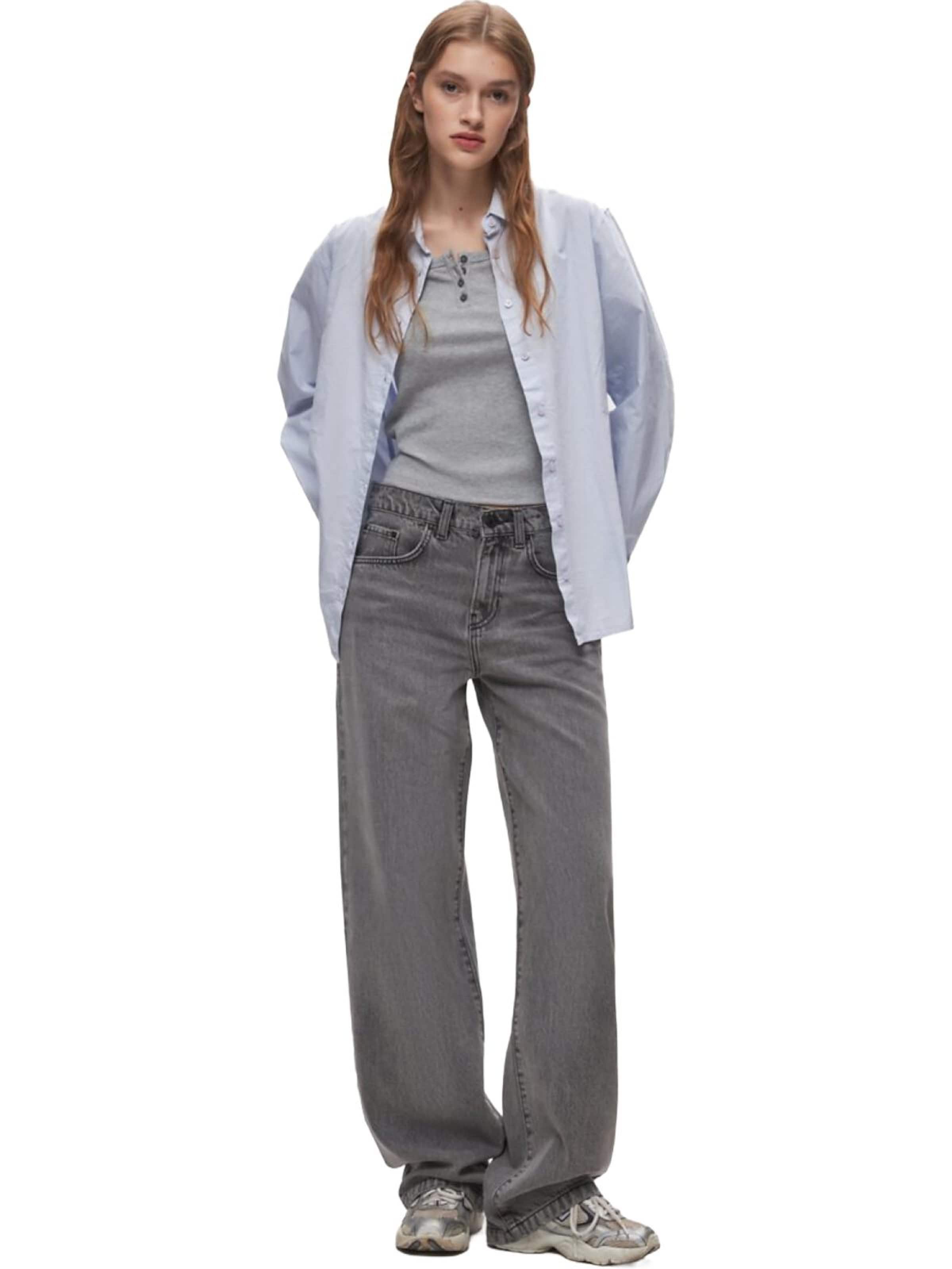 LTB Jeans - Ropa ancha Vaquero 'LTB Jeans Larríe Tapered Leg Mid Waist Jeanshose' en gris