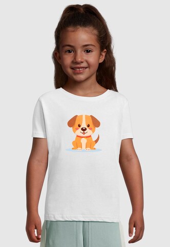 Merchcode T-Shirt 'Cute Dog' in Weiß: Vorderseite