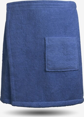 normani Short Bathrobe ' Mersin ' in Blue: front