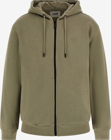 GUESS Zip-Up Hoodie in Green: front