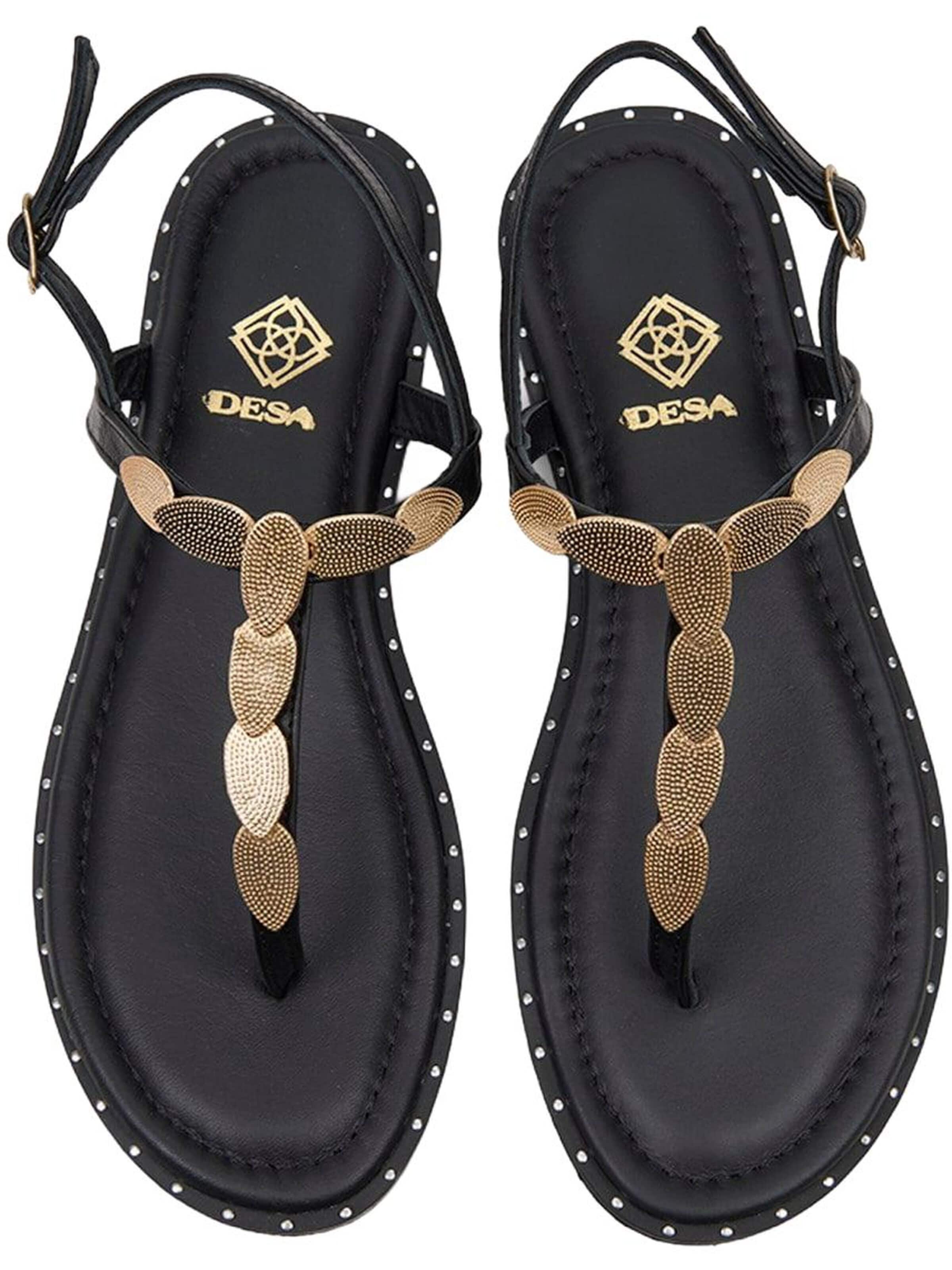 Desa T-Bar Sandals in Black