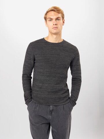 JACK & JONES Regular fit Пуловер 'Theo' в сиво: отпред
