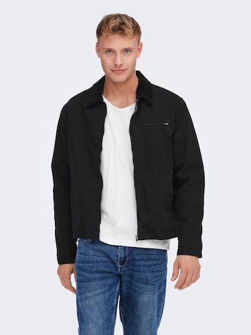 Veste mi-saison 'MORE' Only & Sons en noir : devant