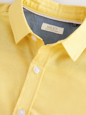 Next Regular fit Button Up Shirt in Yellow