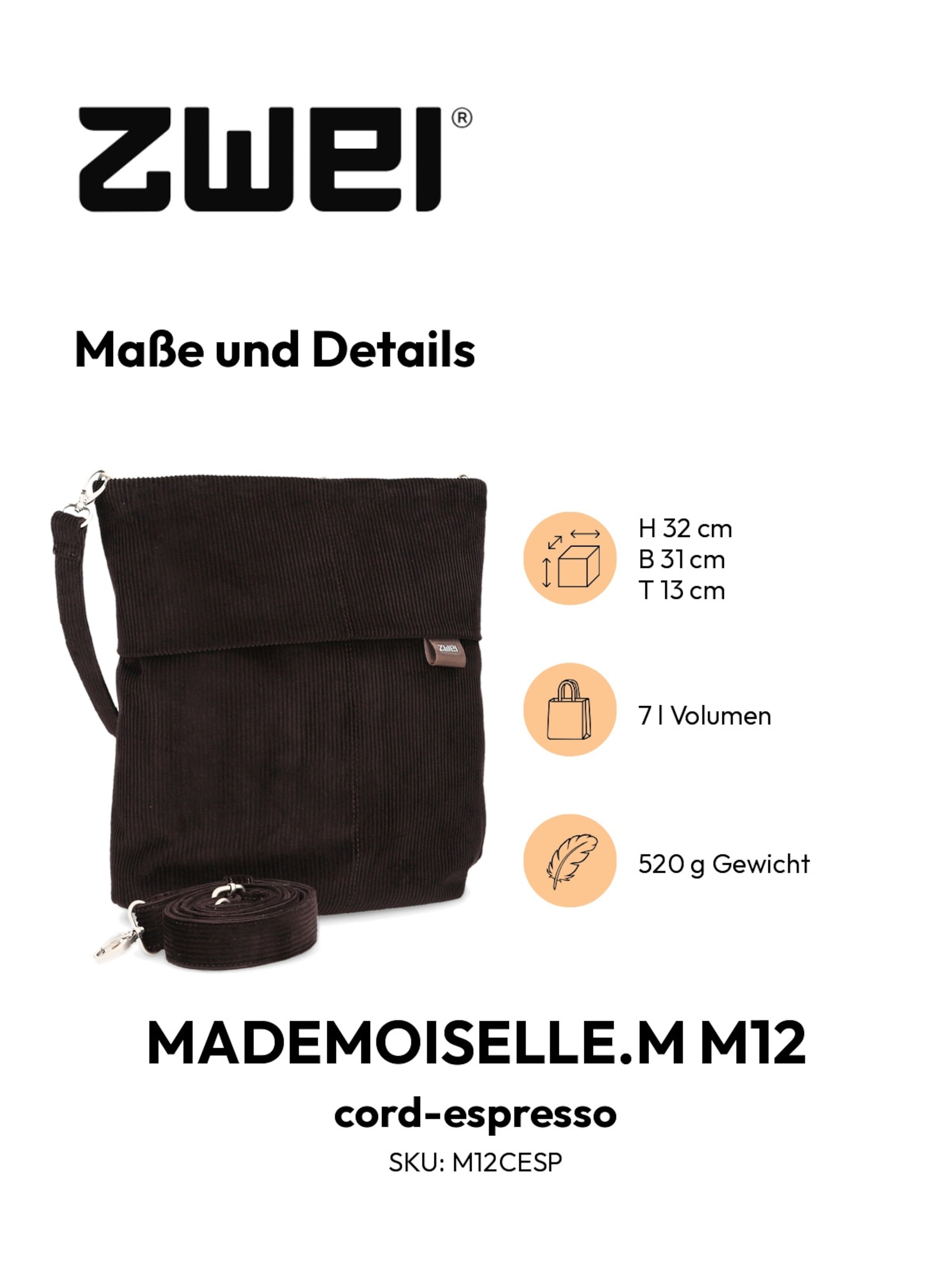 ZWEI Handtas 'MADEMOISELLE.M M12' in Rood