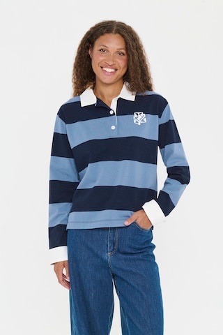 SAINT TROPEZ - Sudadera con cremallera 'Meg' en azul: frente