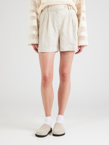 & Other Stories Loosefit Bukser med lægfolder i beige: forside