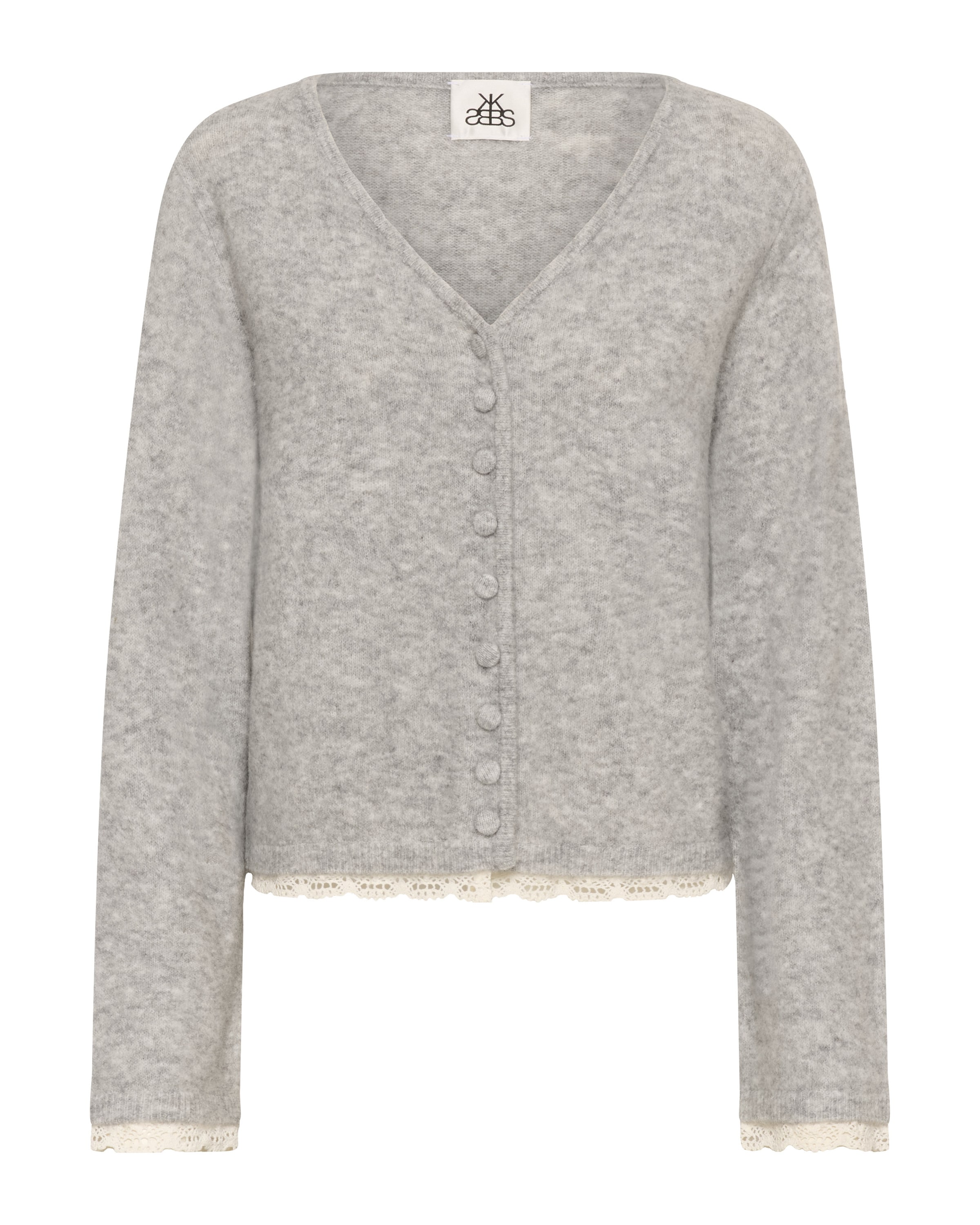 KAREN BY SIMONSEN Strickjacke 'KBEris' in Grau: Vorderseite