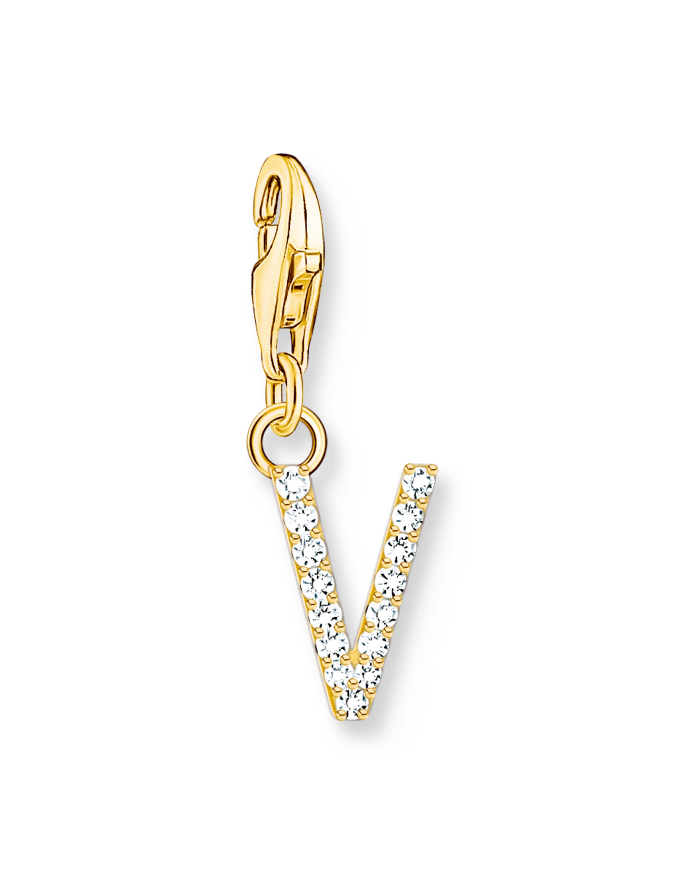 Thomas Sabo Pendant 'Buchstabe V' in Gold: front