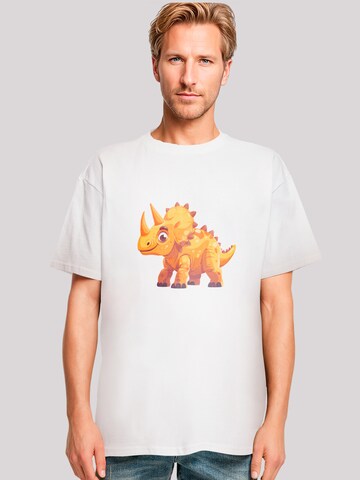 T-Shirt 'Süßer Triceratops Dinosaurier' F4NT4STIC en blanc : devant