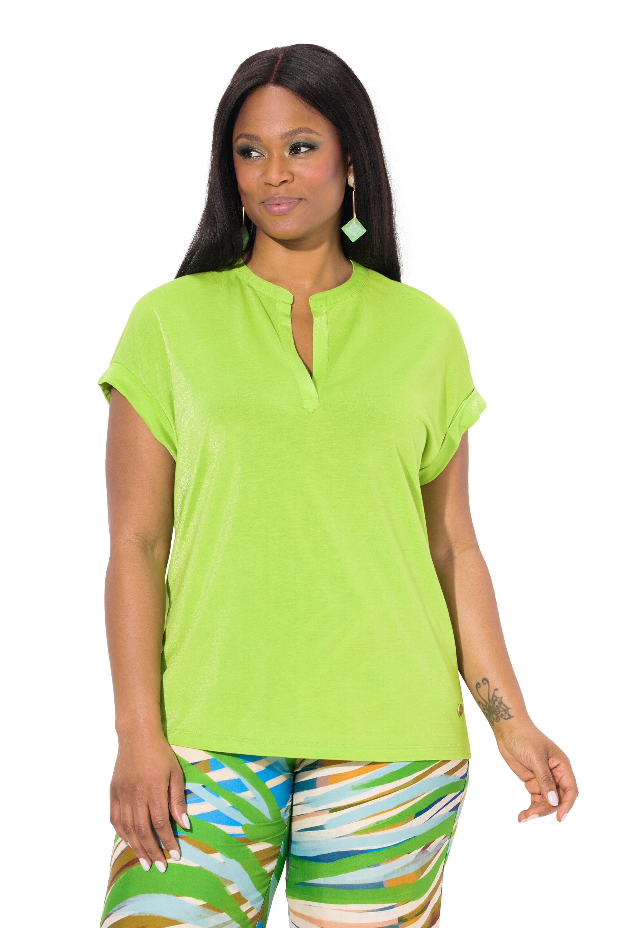 Ulla Popken Shirt in Groen: voorkant