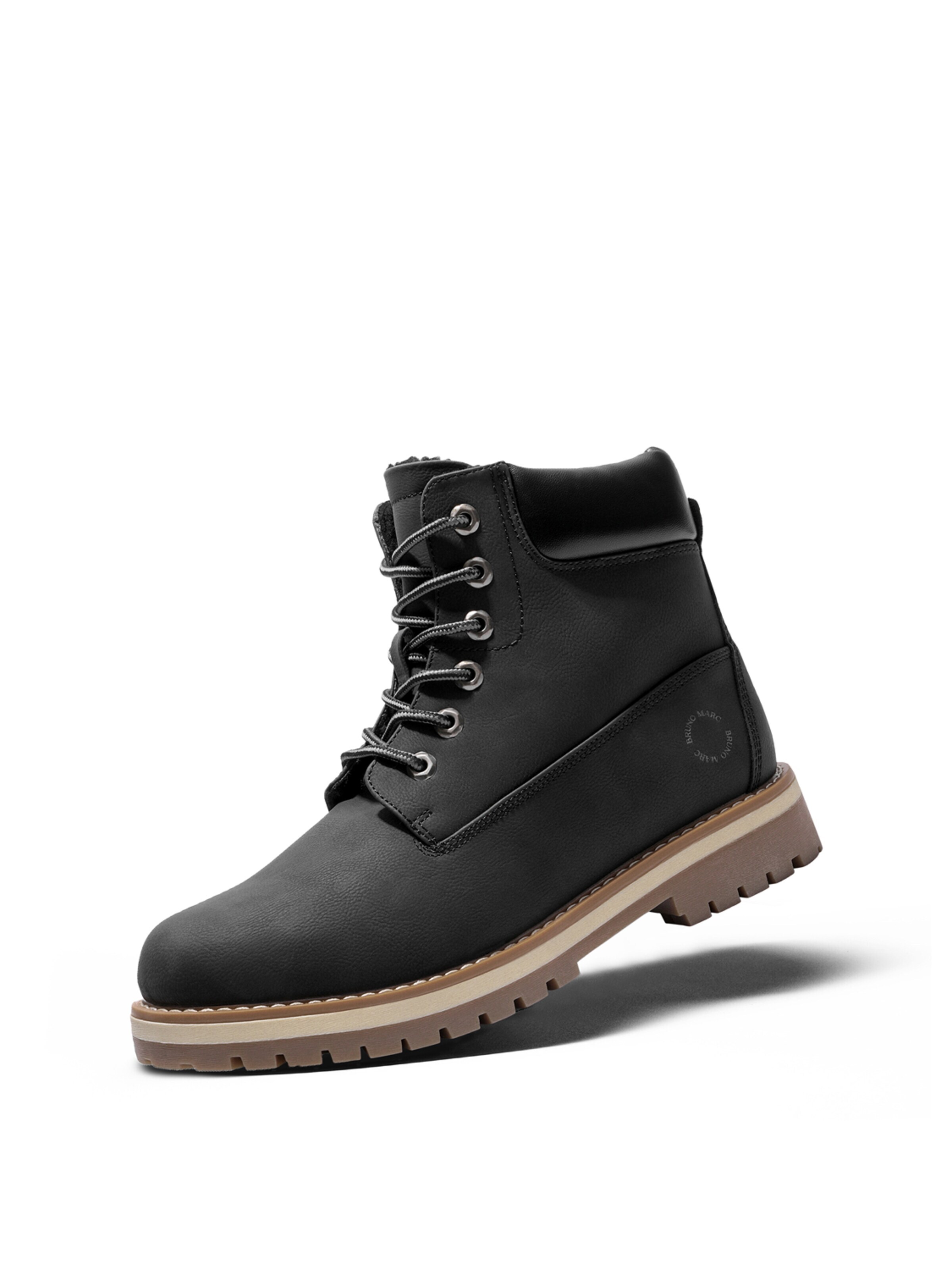 Bruno Marc Lace-Up Boots 'Bruno Marc Winterschuhe Herren Winterstiefel Jungs Warm' in Black: front