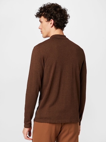 SELECTED HOMME Knit Cardigan 'BERG' in Brown