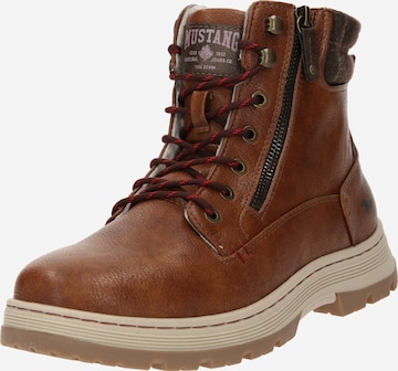 MUSTANG Lace-Up Boots in Brown: front