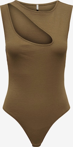 ONLY - Body camiseta 'VELMA' en marrón: frente