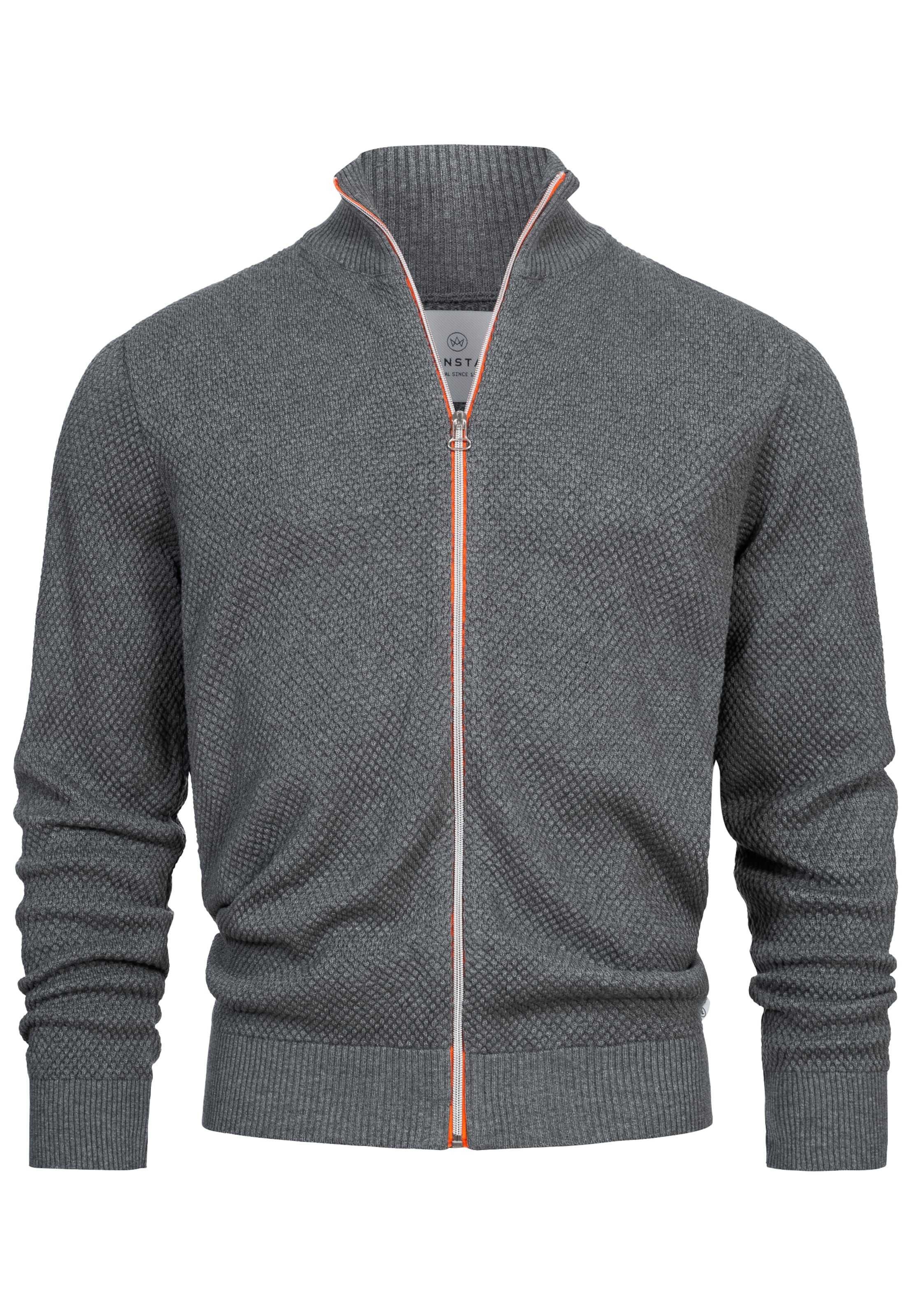 Kronstadt Strickjacke 'Erik' in Grau: Vorderseite