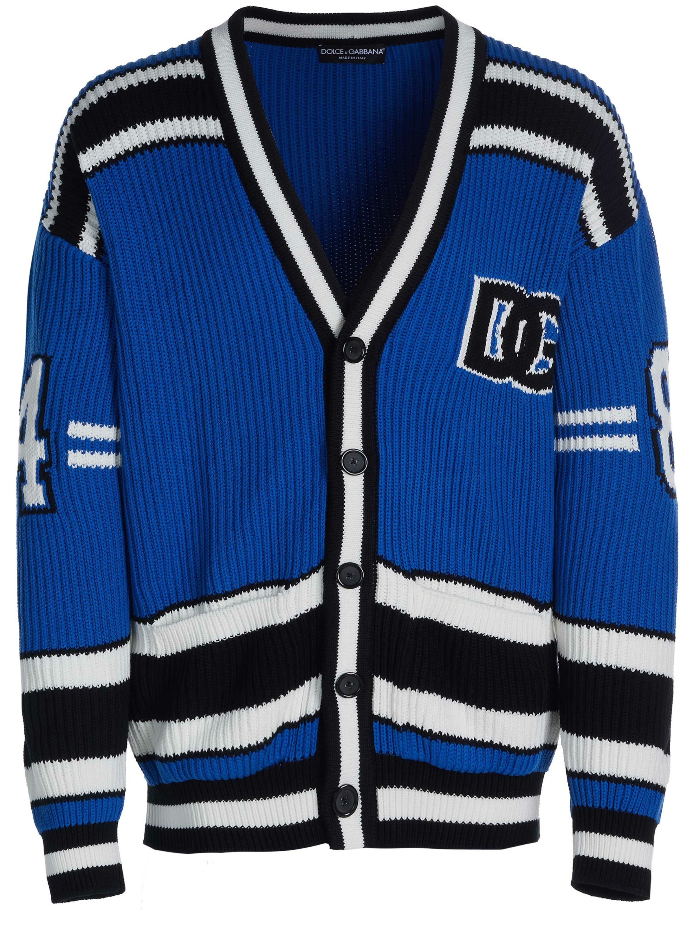 DOLCE & GABBANA Knit Cardigan in Blue: front