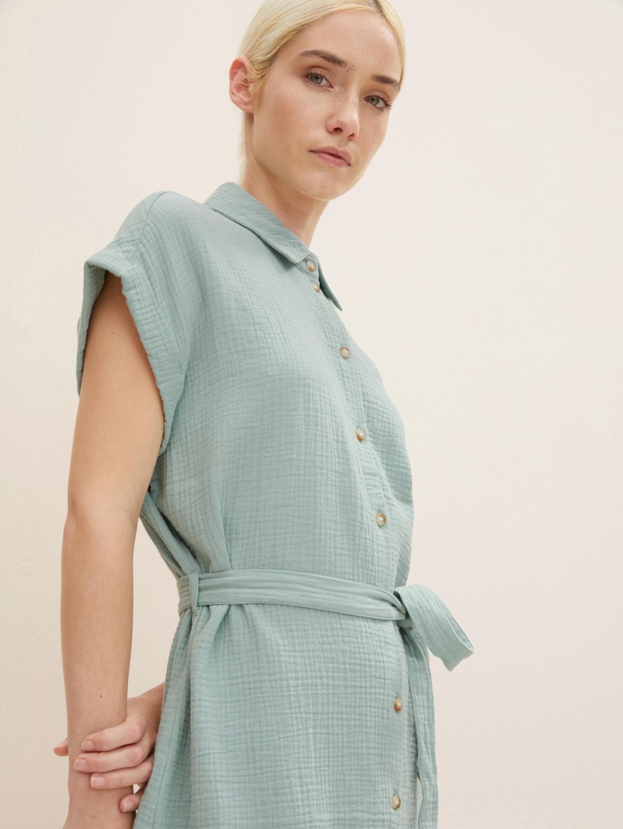 Frauen Kleider TOM TAILOR DENIM Kleid in Mint - NR04659 Frauen Kleider TOM TAILOR DENIM Kleid in Mint - NR04659