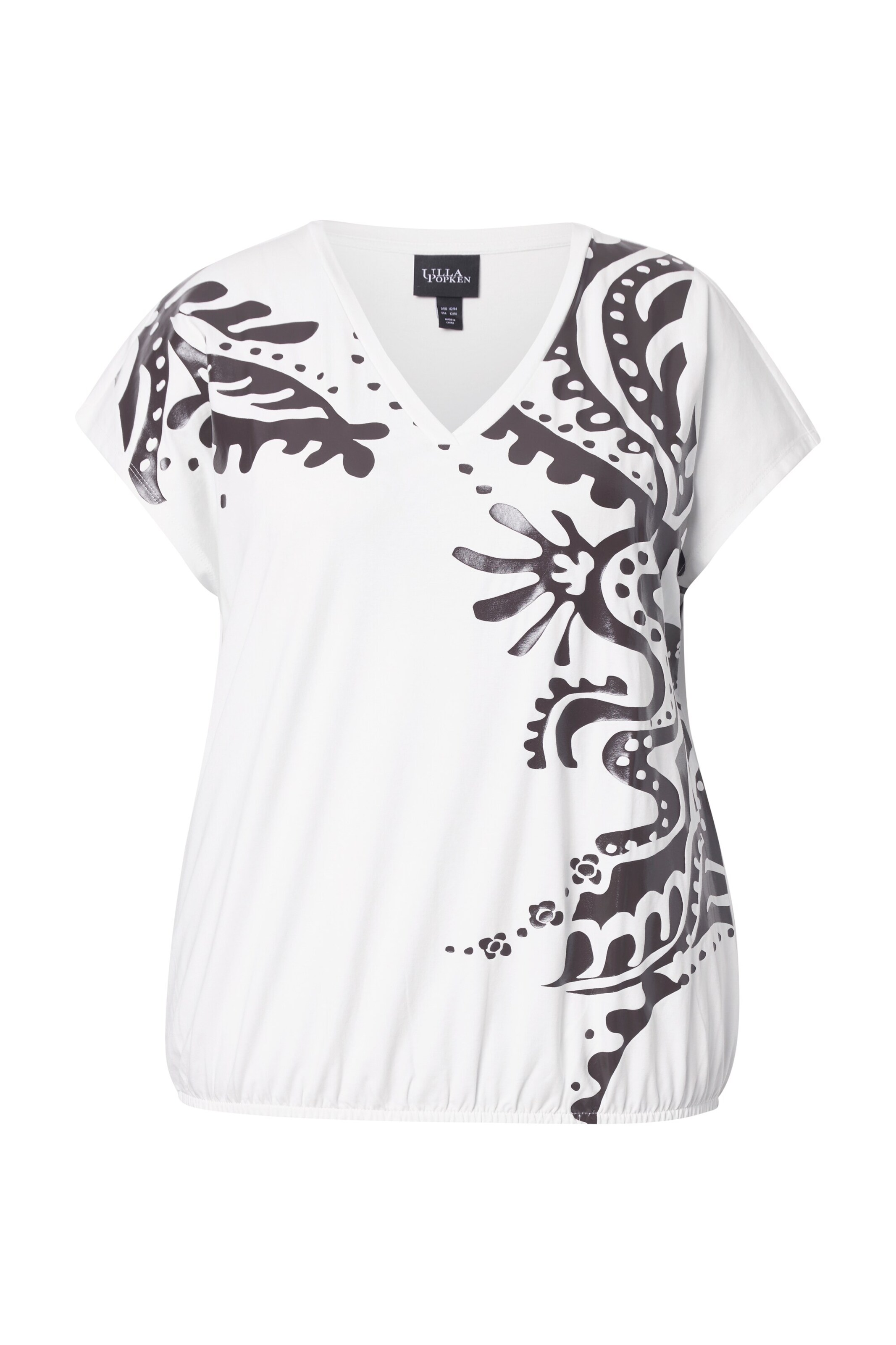 T-shirt Ulla Popken en blanc : devant