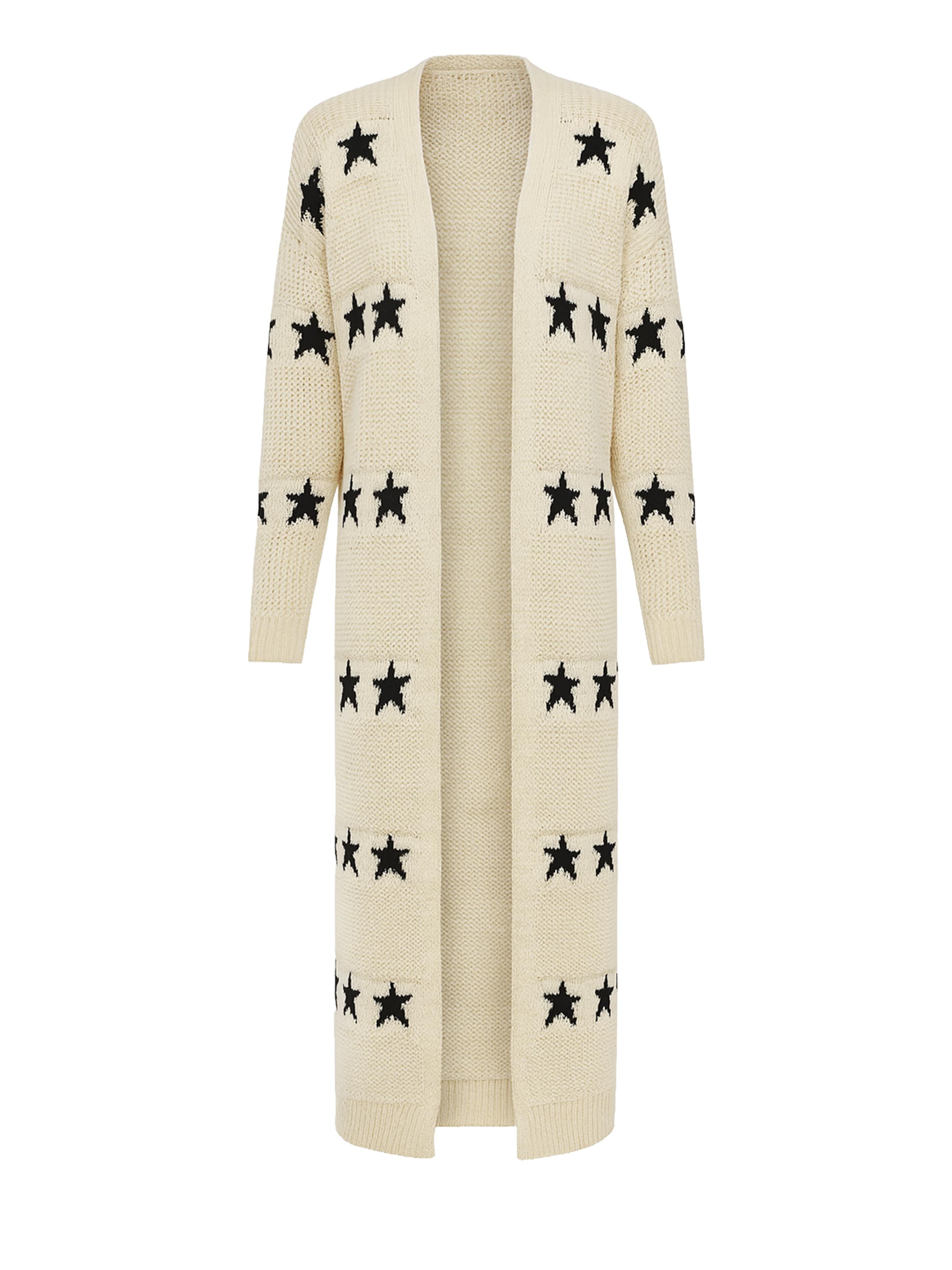 Elara Lang cardigan i beige: forside