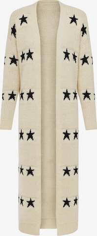 Elara Lang cardigan i beige: forside