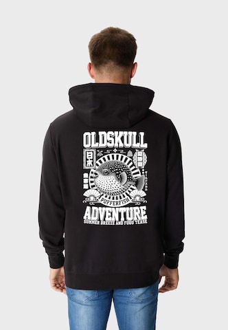 Oldskull Kapuzensweatshirt 'WRLDVIBE SPIKY' in Schwarz: Vorderseite